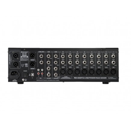 OMNITRONIC RM-1422FXA USB Rack Power Mixer